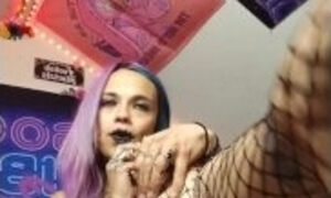 Goth Fishnet Foot Tease