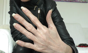 Leather Mistress Shows Her Beautiful Hands