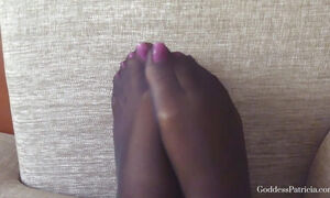 Pink Toes In Black Pantyhose